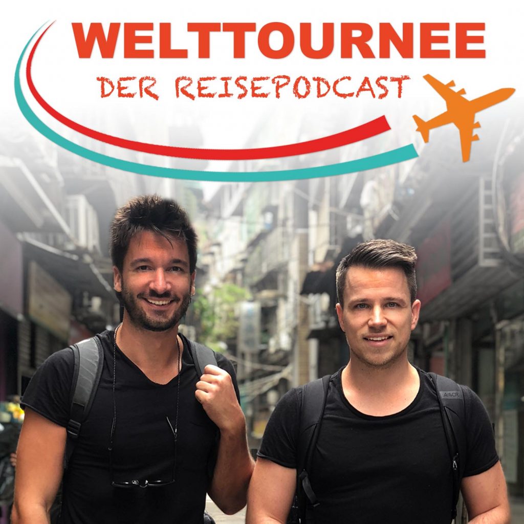 Christoph Streicher and Adrian Klie with their travel podcast "Welttournee"